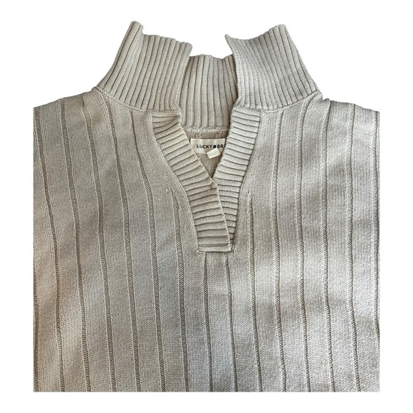 Lucky Brand women’s v neck sweater size medium cream - Picture 4 of 6